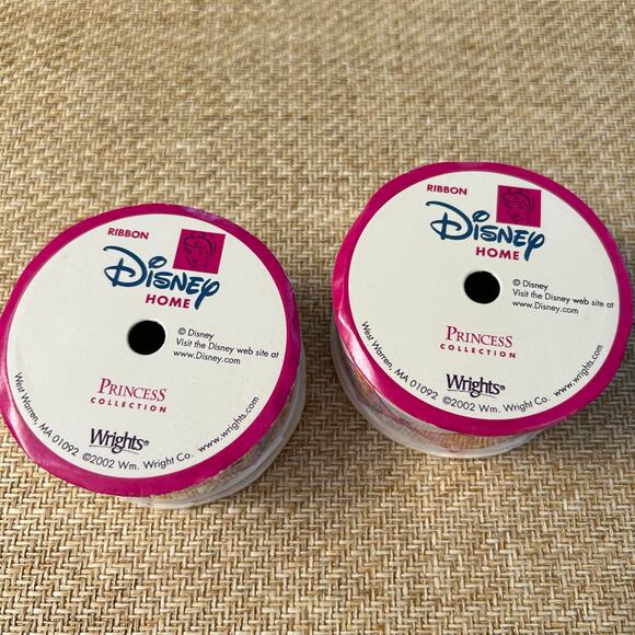 Vintage Disney Princess Satin Ribbon 2 Rolls Snow White Cinderella Belle - Picture 4 of 5